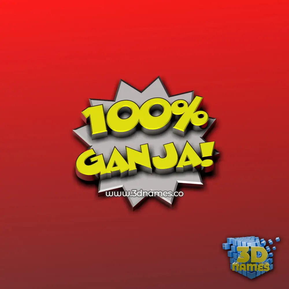ganja in 100 Percent style - 3D name wallpaper