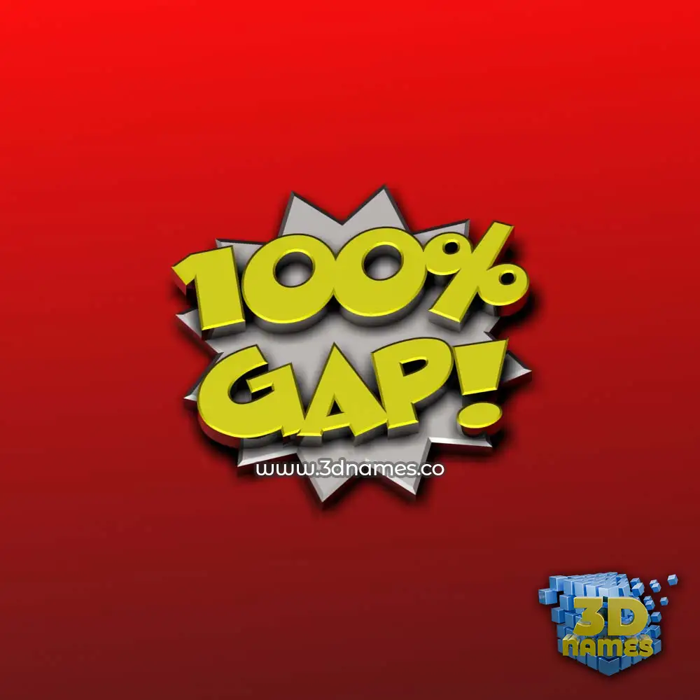gap in 100 Percent style - 3D name wallpaper