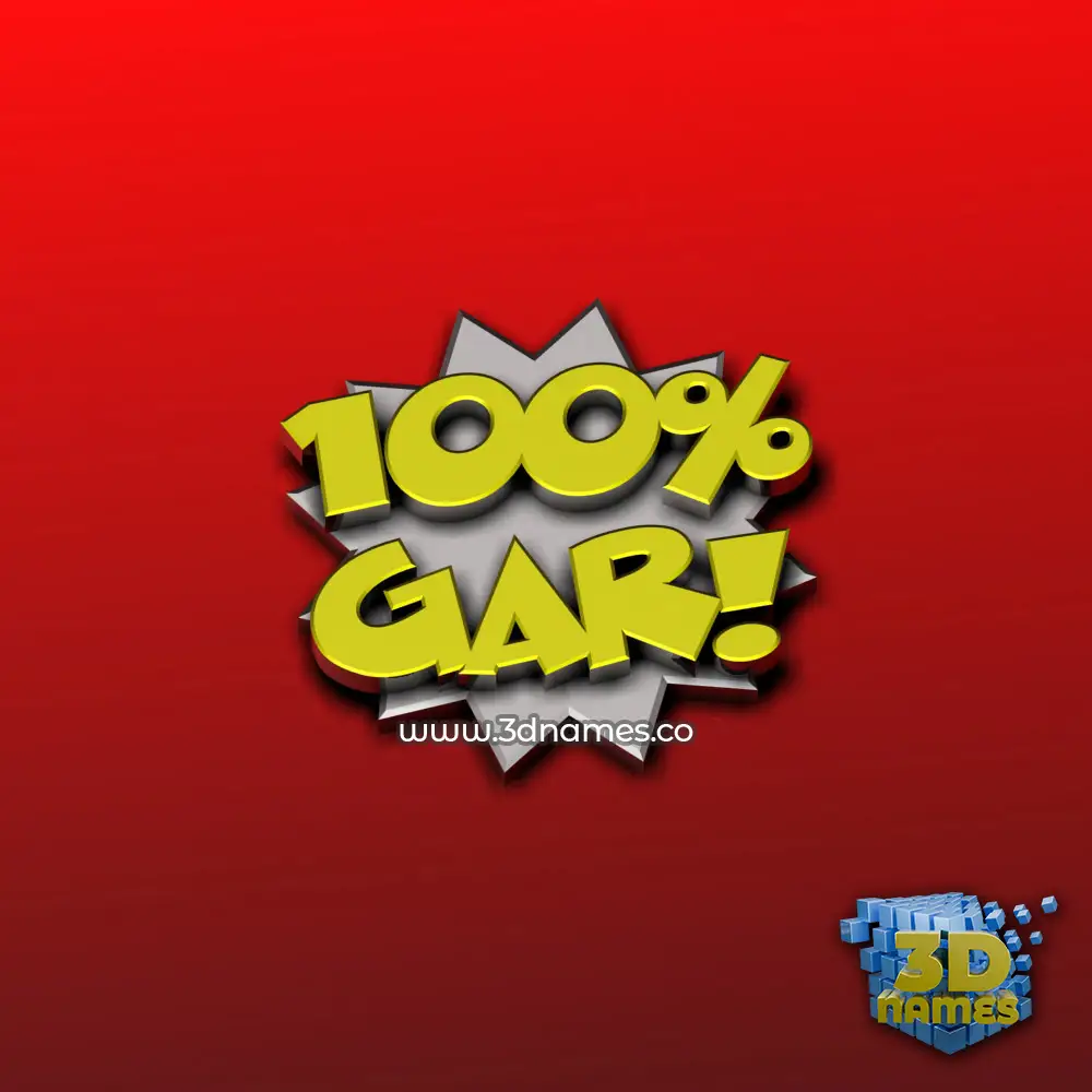 gar in 100 Percent style - 3D name wallpaper
