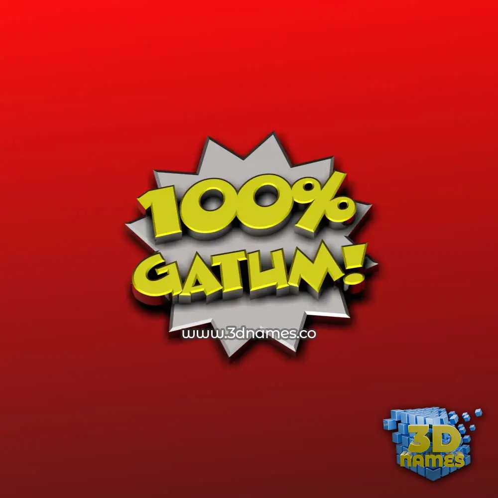gatum in 100 Percent style - 3D name wallpaper