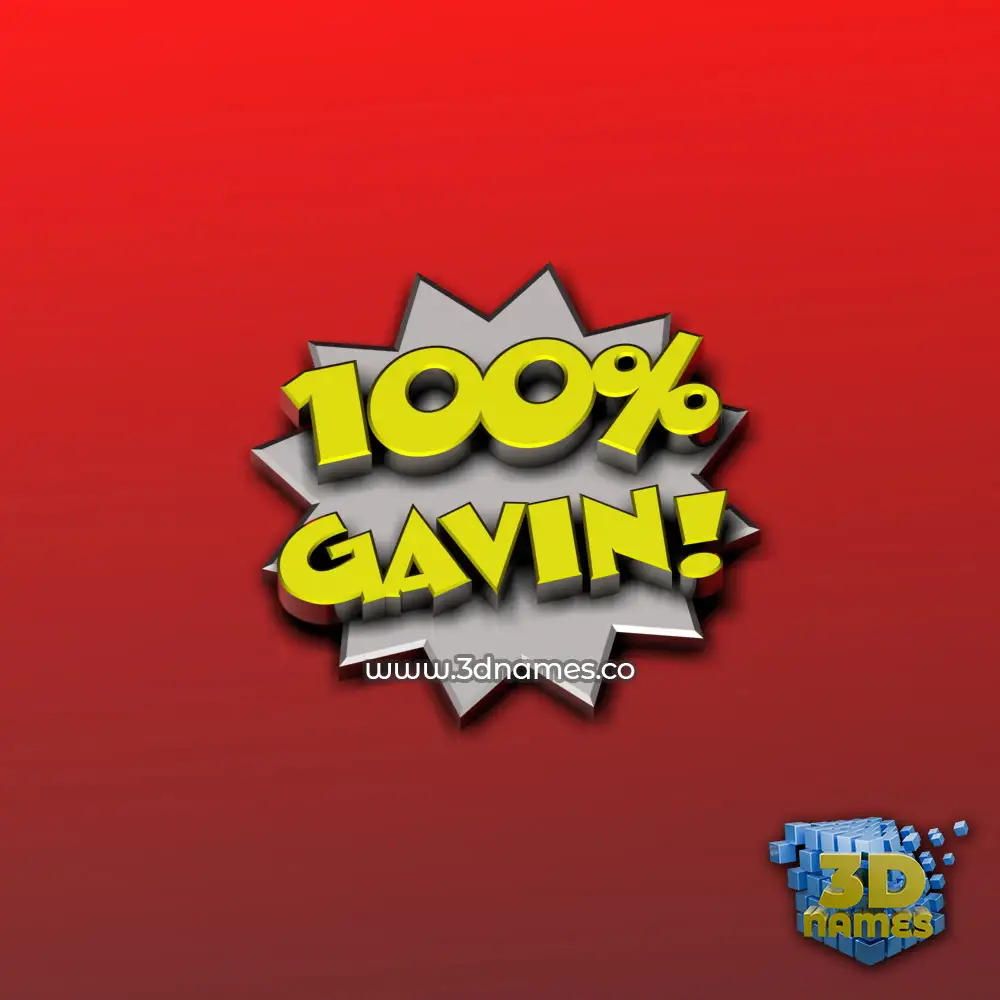 gavin in 100 Percent style - 3D name wallpaper