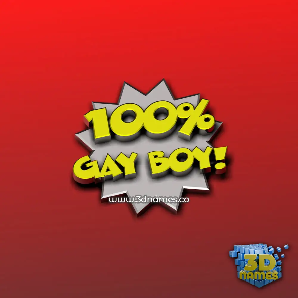 gay boy in 100 Percent style - 3D name wallpaper