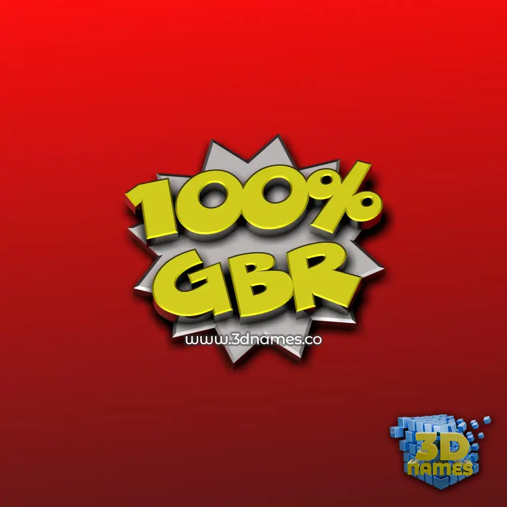 gbr in 100 Percent style - 3D name wallpaper