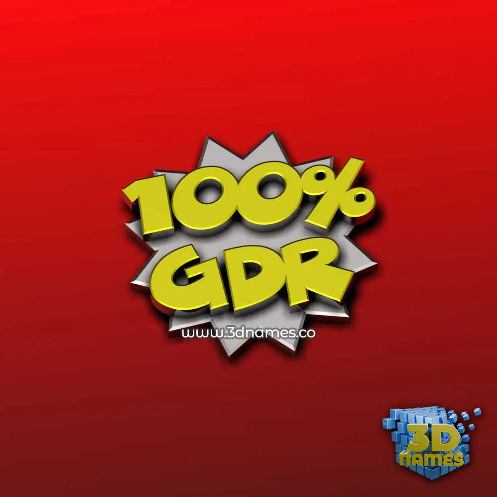 gdr in 100 Percent style - 3D name wallpaper