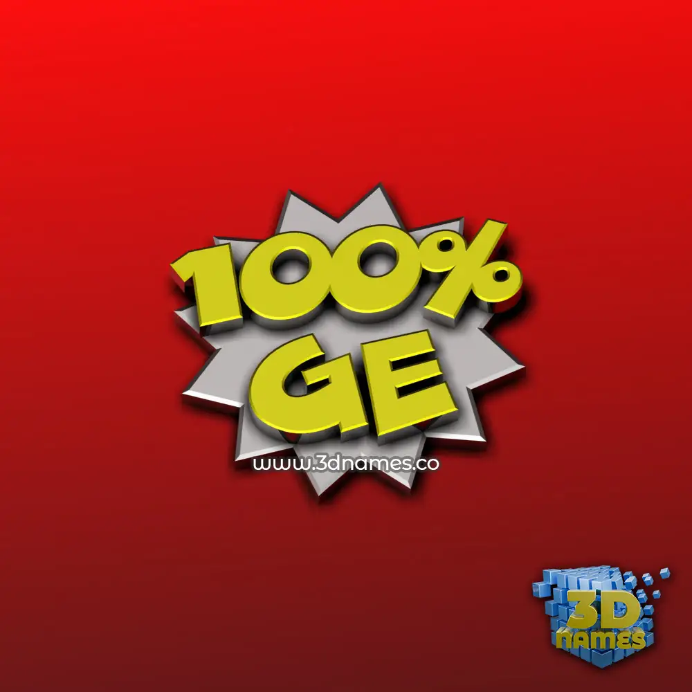 ge in 100 Percent style - 3D name wallpaper