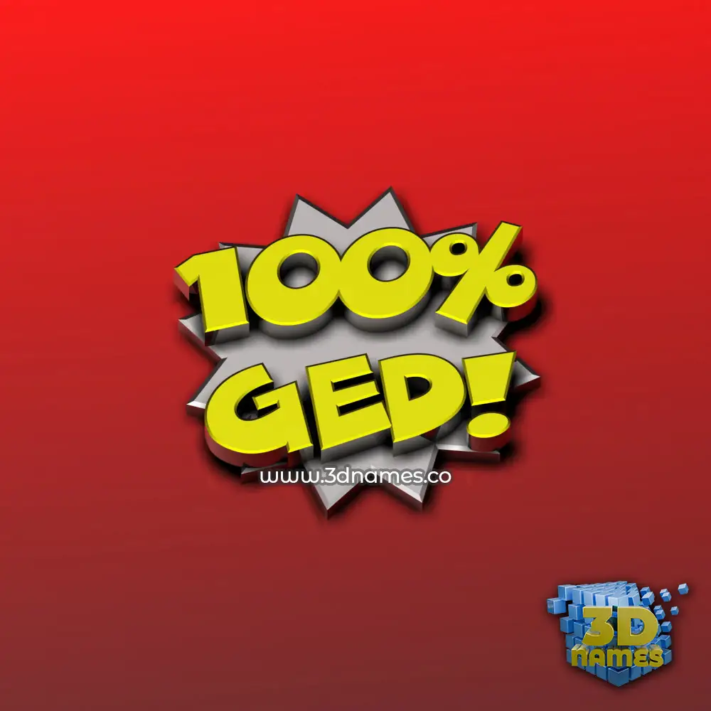 ged in 100 Percent style - 3D name wallpaper