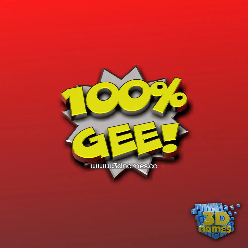 gee in 100 Percent style - 3D name wallpaper