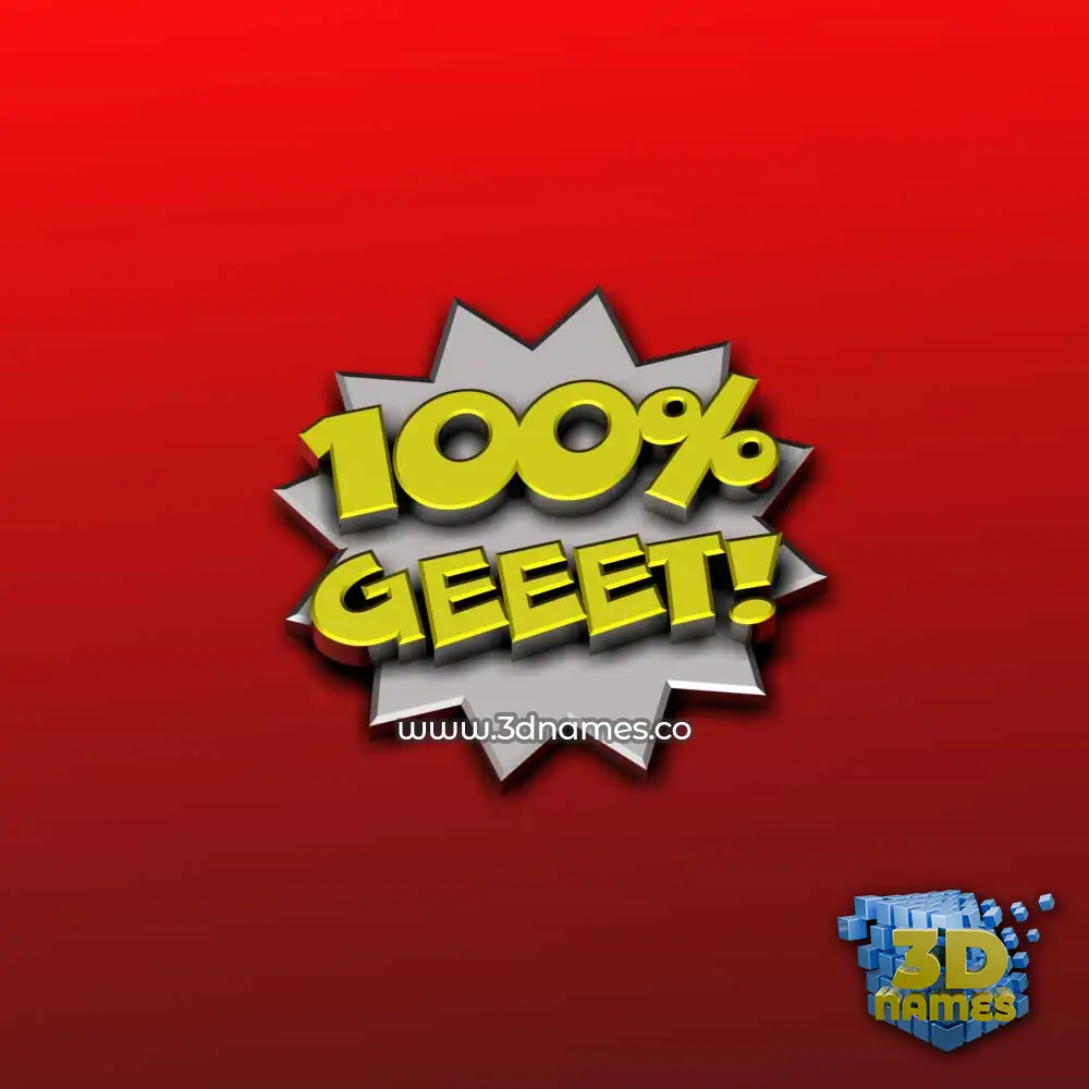 geeet in 100 Percent style - 3D name wallpaper