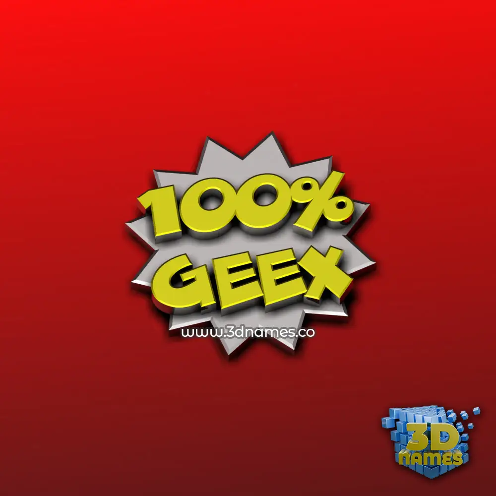 geex in 100 Percent style - 3D name wallpaper
