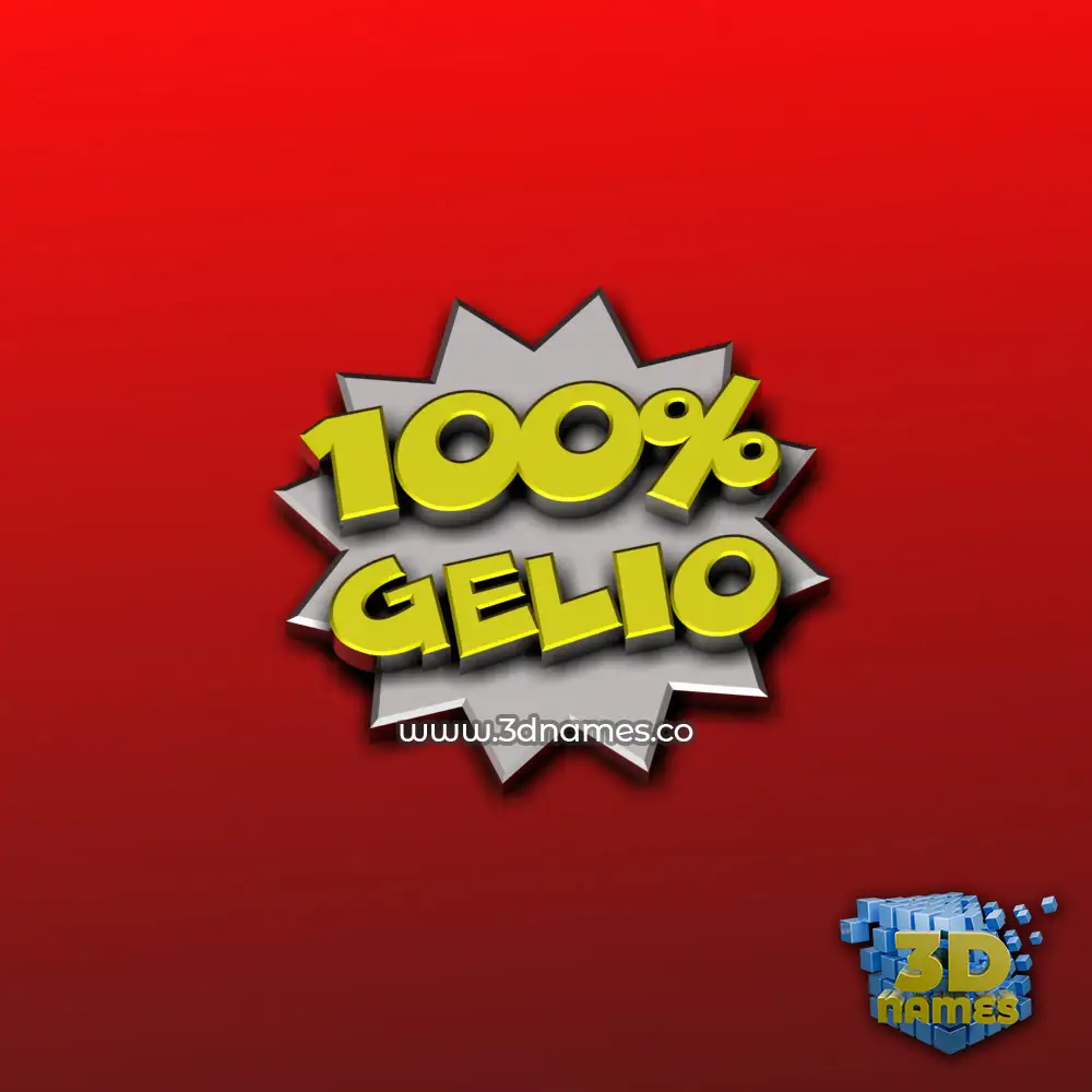gelio in 100 Percent style - 3D name wallpaper