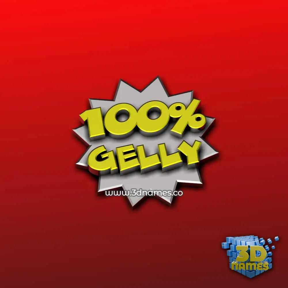 gelly in 100 Percent style - 3D name wallpaper