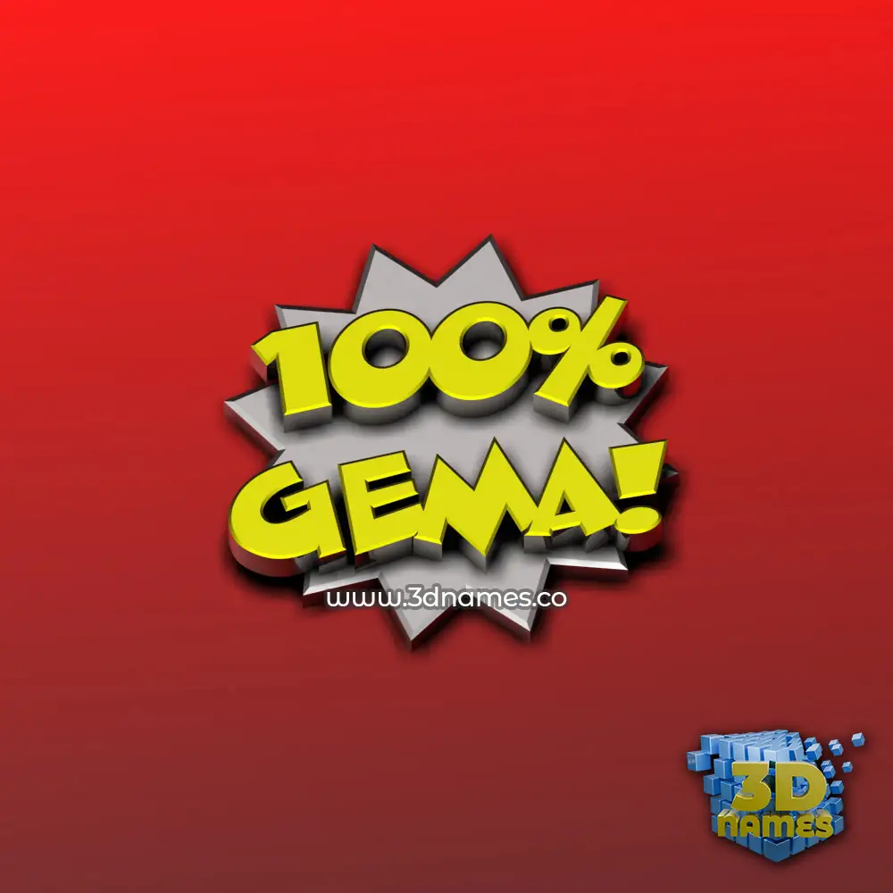 gema in 100 Percent style - 3D name wallpaper