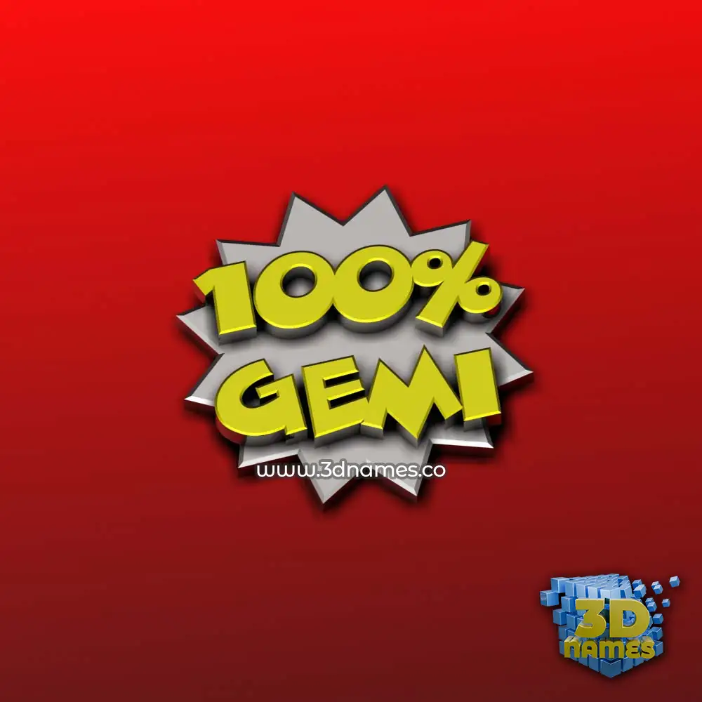 gemi in 100 Percent style - 3D name wallpaper
