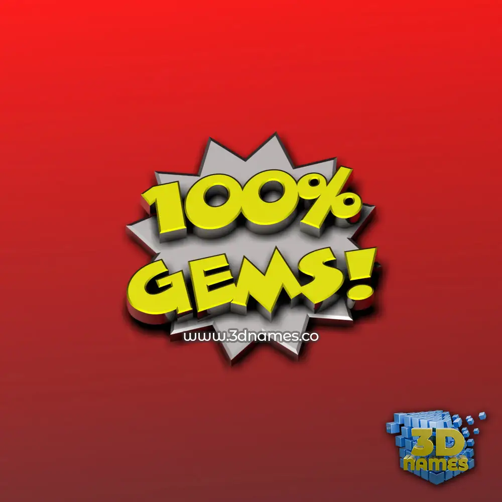 gems in 100 Percent style - 3D name wallpaper
