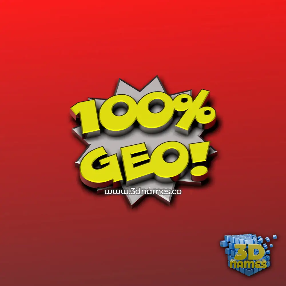 geo in 100 Percent style - 3D name wallpaper