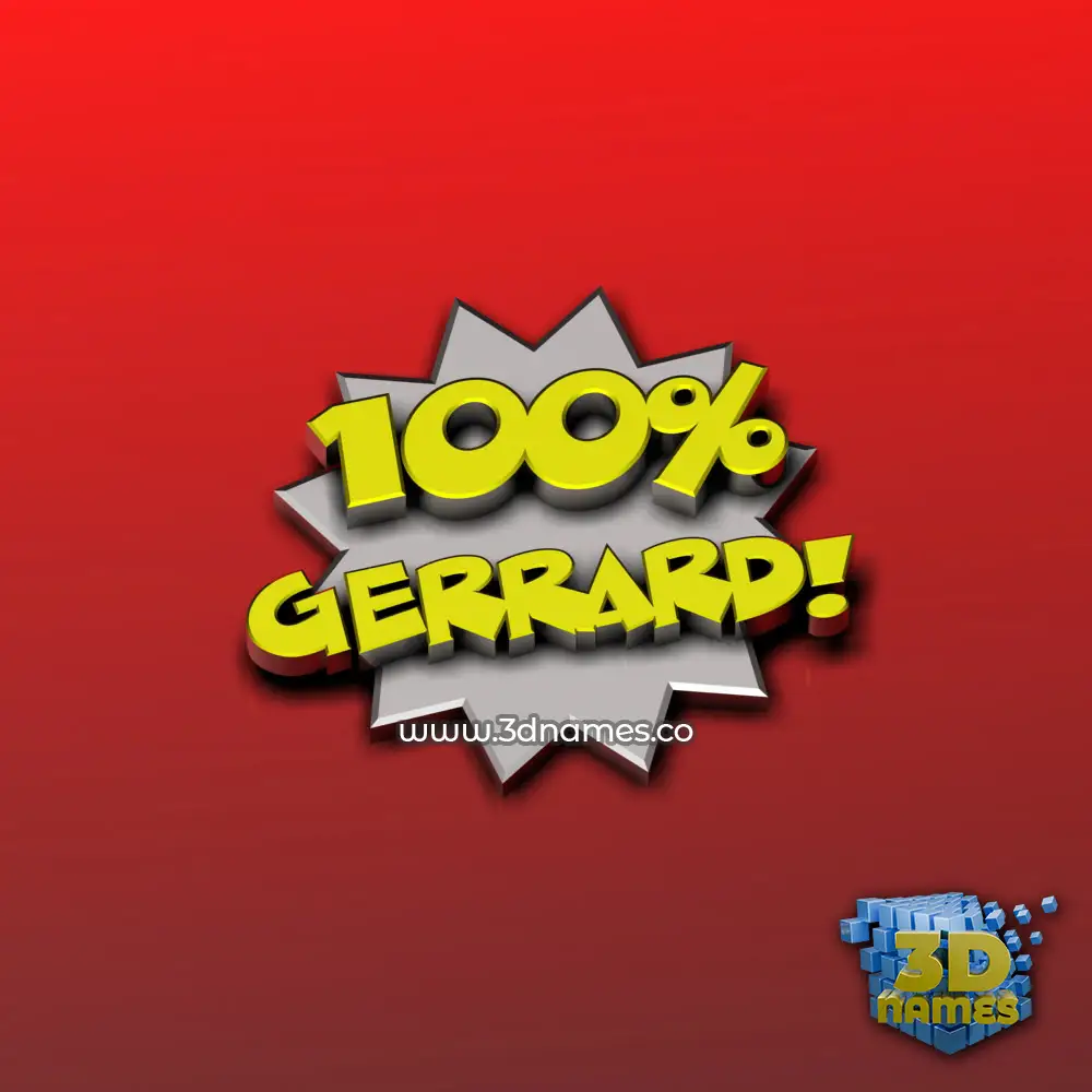 gerrard in 100 Percent style - 3D name wallpaper