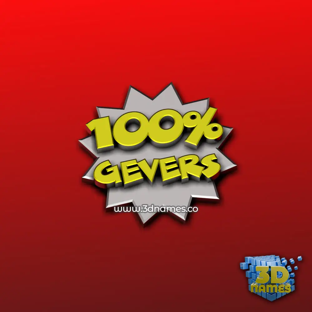 gevers in 100 Percent style - 3D name wallpaper