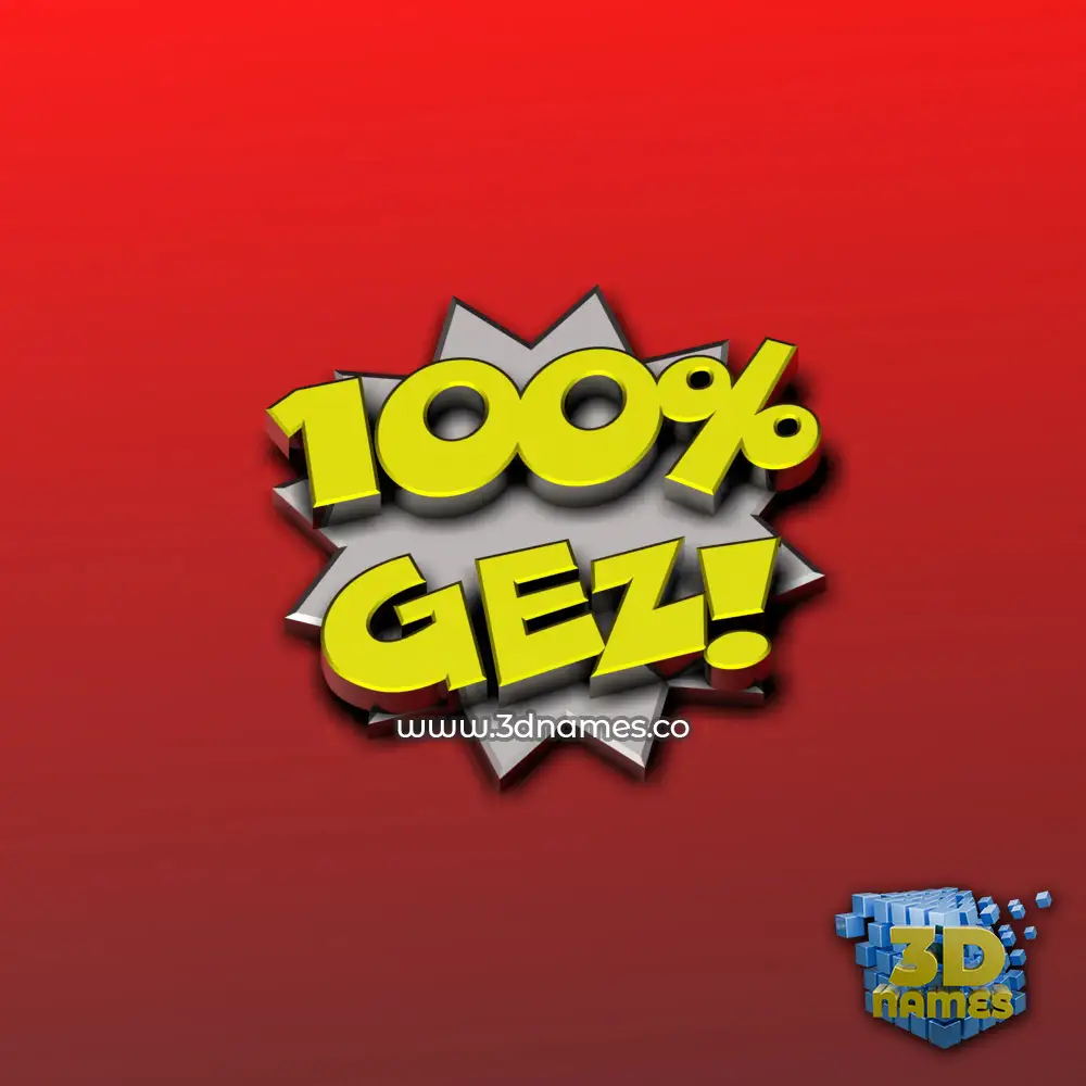 gez in 100 Percent style - 3D name wallpaper