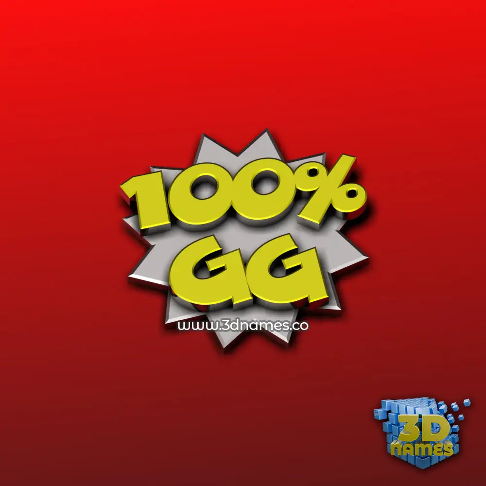 gg in 100 Percent style - 3D name wallpaper