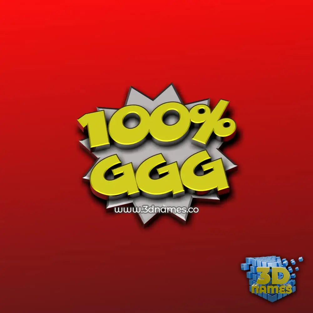 ggg in 100 Percent style - 3D name wallpaper