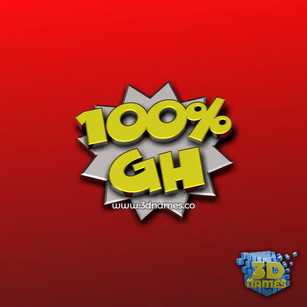 gh in 100 Percent style - 3D name wallpaper