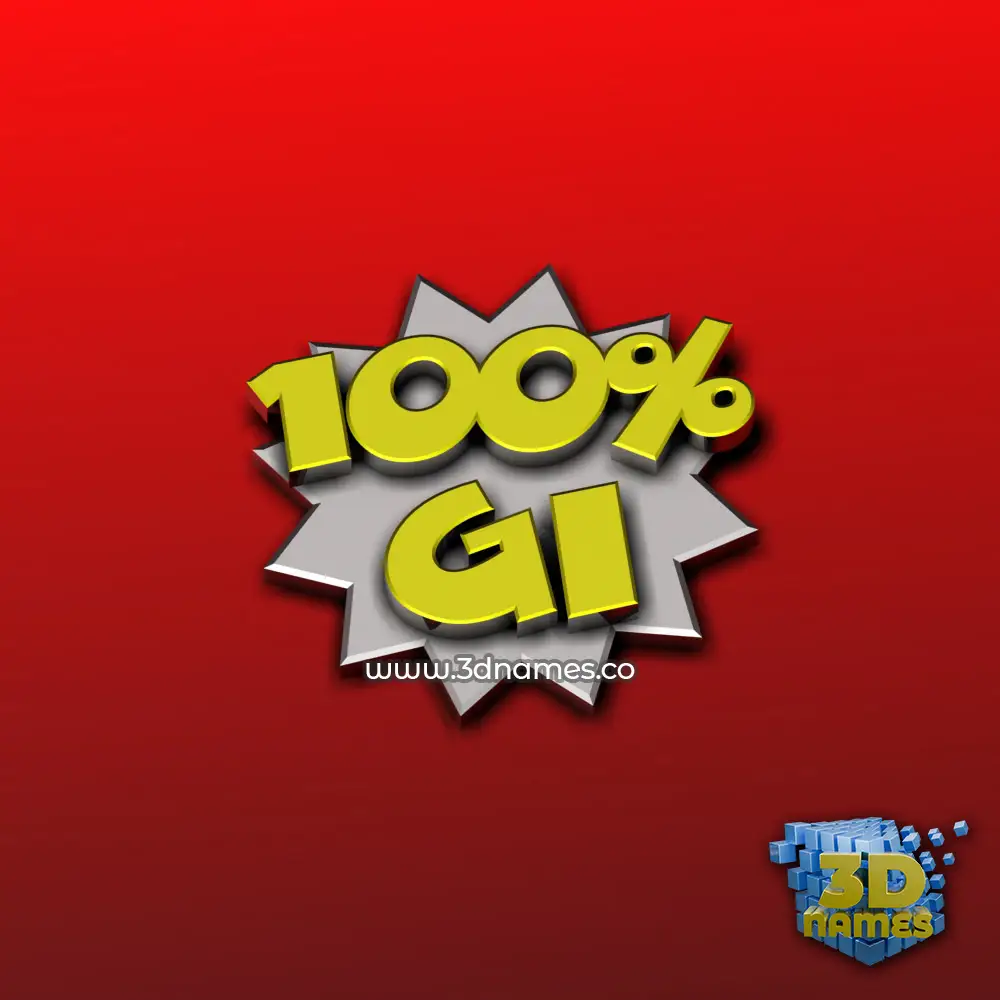 gi in 100 Percent style - 3D name wallpaper