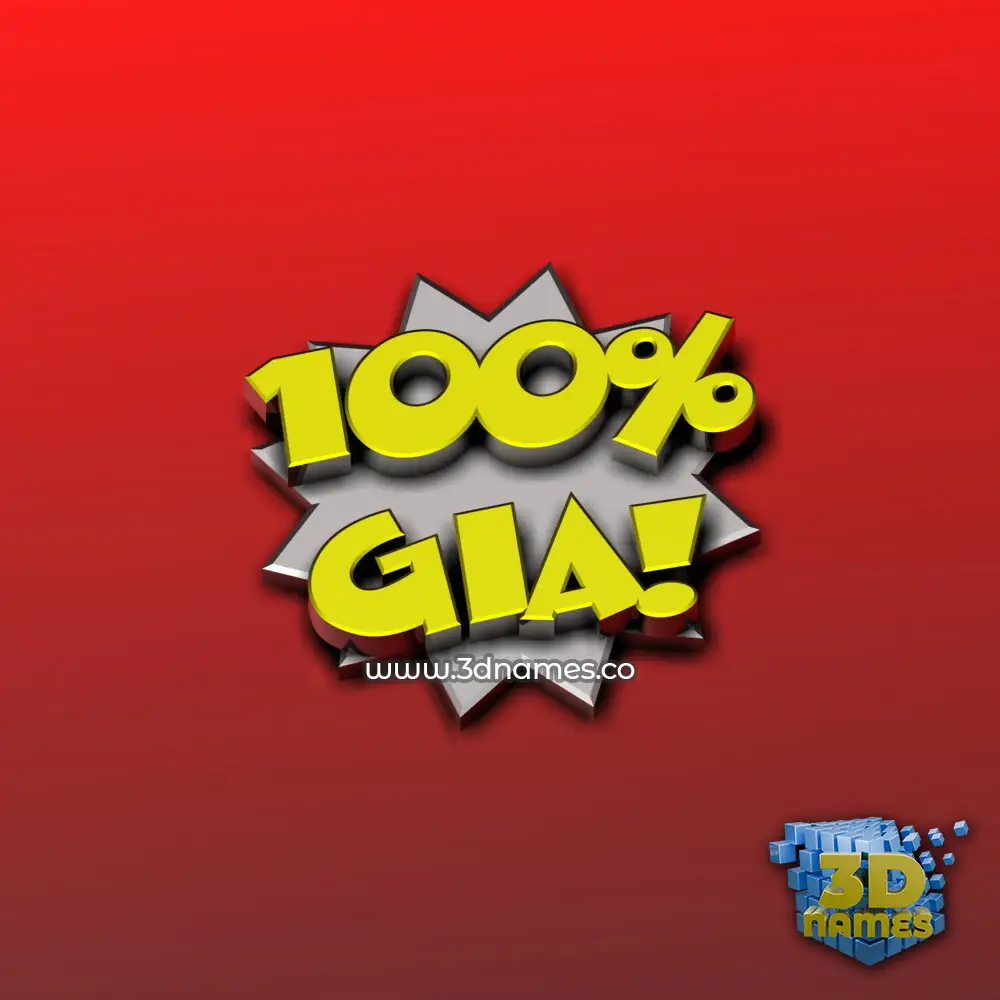 gia in 100 Percent style - 3D name wallpaper