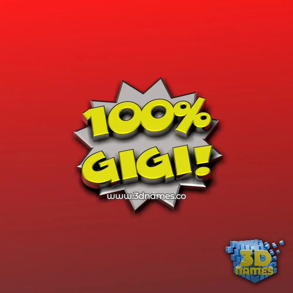 gigi in 100 Percent style - 3D name wallpaper