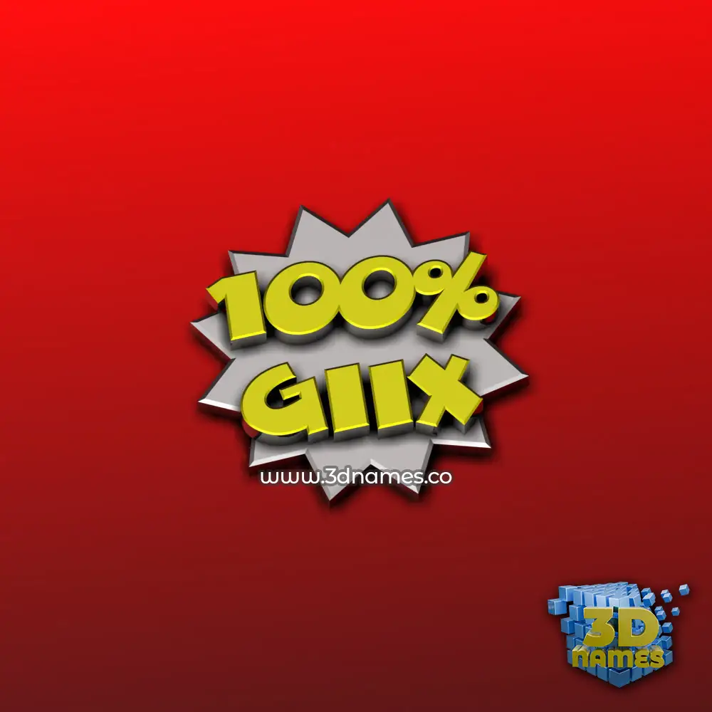 giix in 100 Percent style - 3D name wallpaper