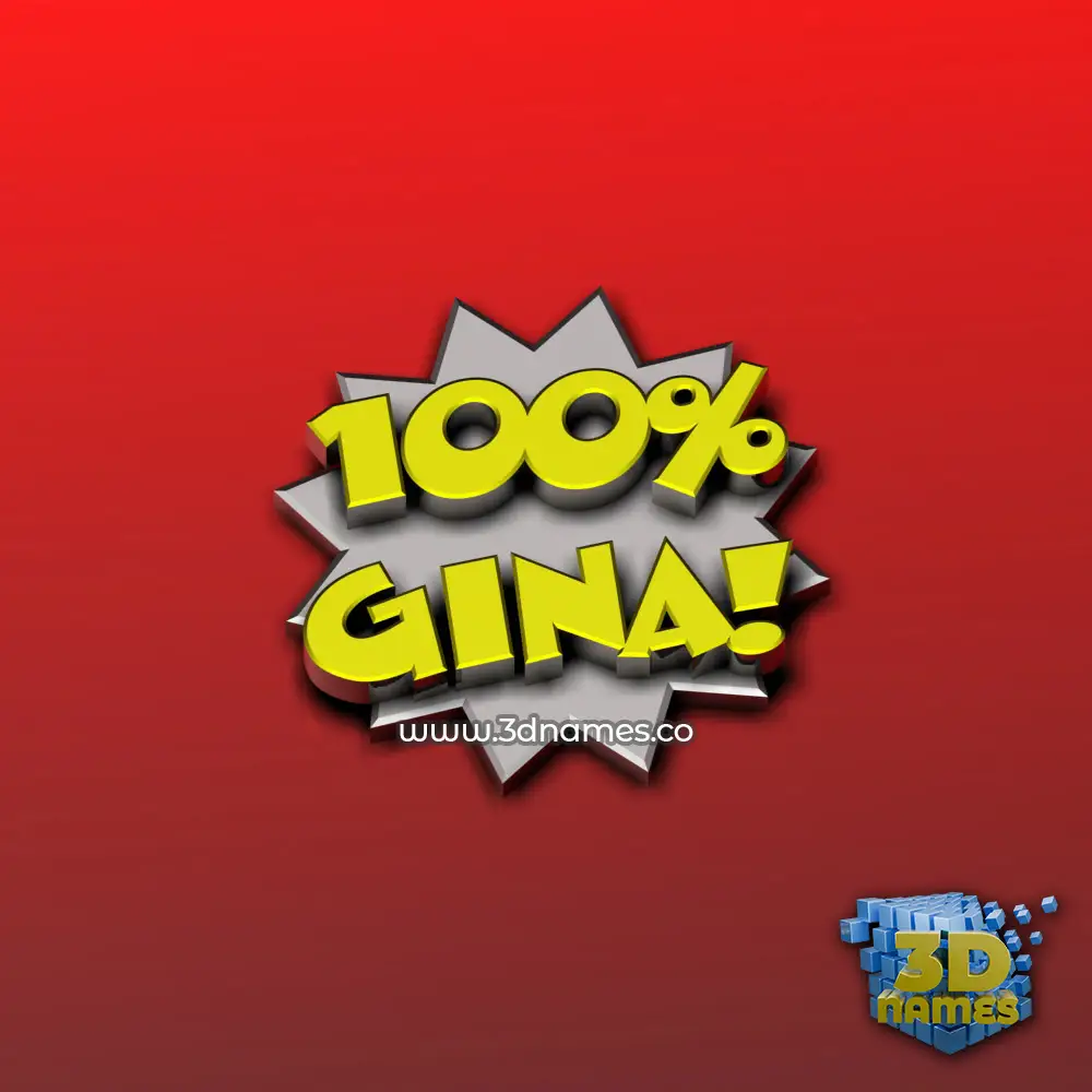 gina in 100 Percent style - 3D name wallpaper