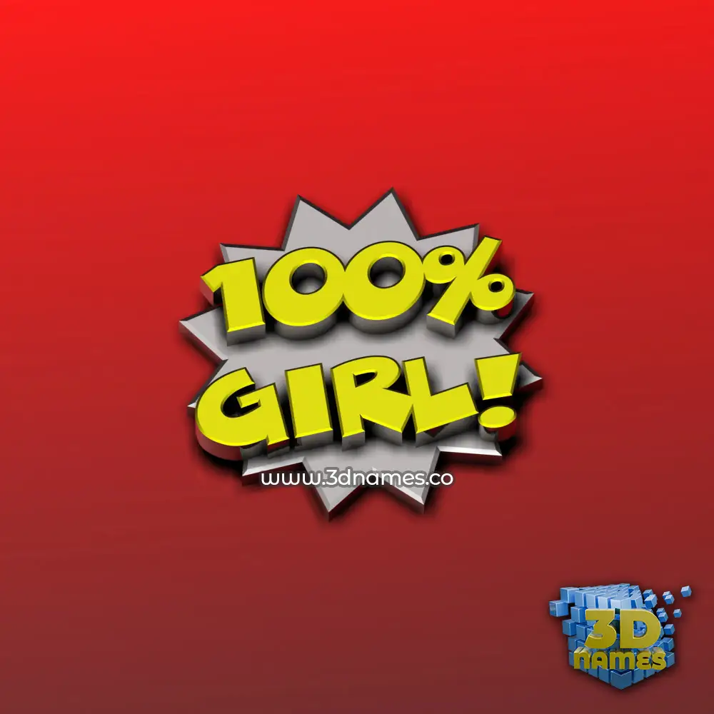 girl in 100 Percent style - 3D name wallpaper