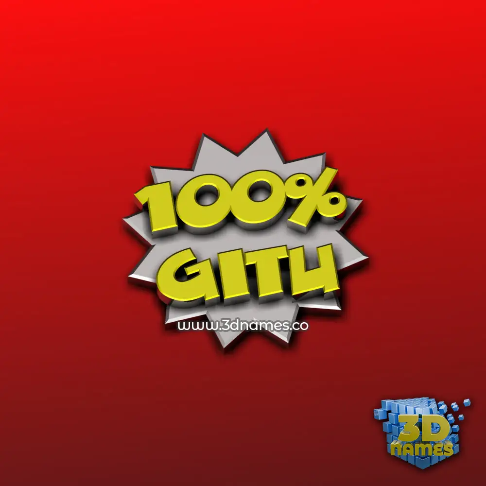 gitu in 100 Percent style - 3D name wallpaper