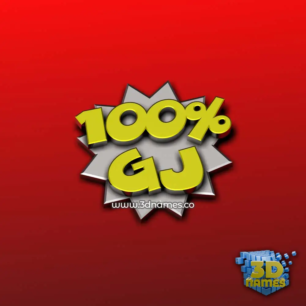gj in 100 Percent style - 3D name wallpaper