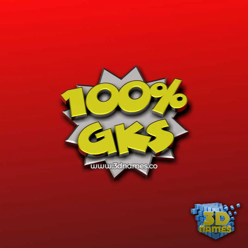 gks in 100 Percent style - 3D name wallpaper