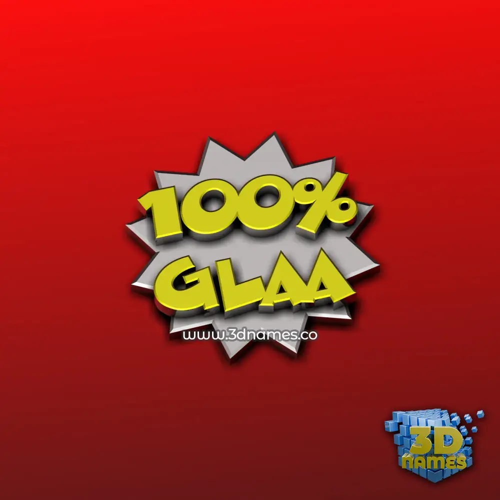 glaa in 100 Percent style - 3D name wallpaper