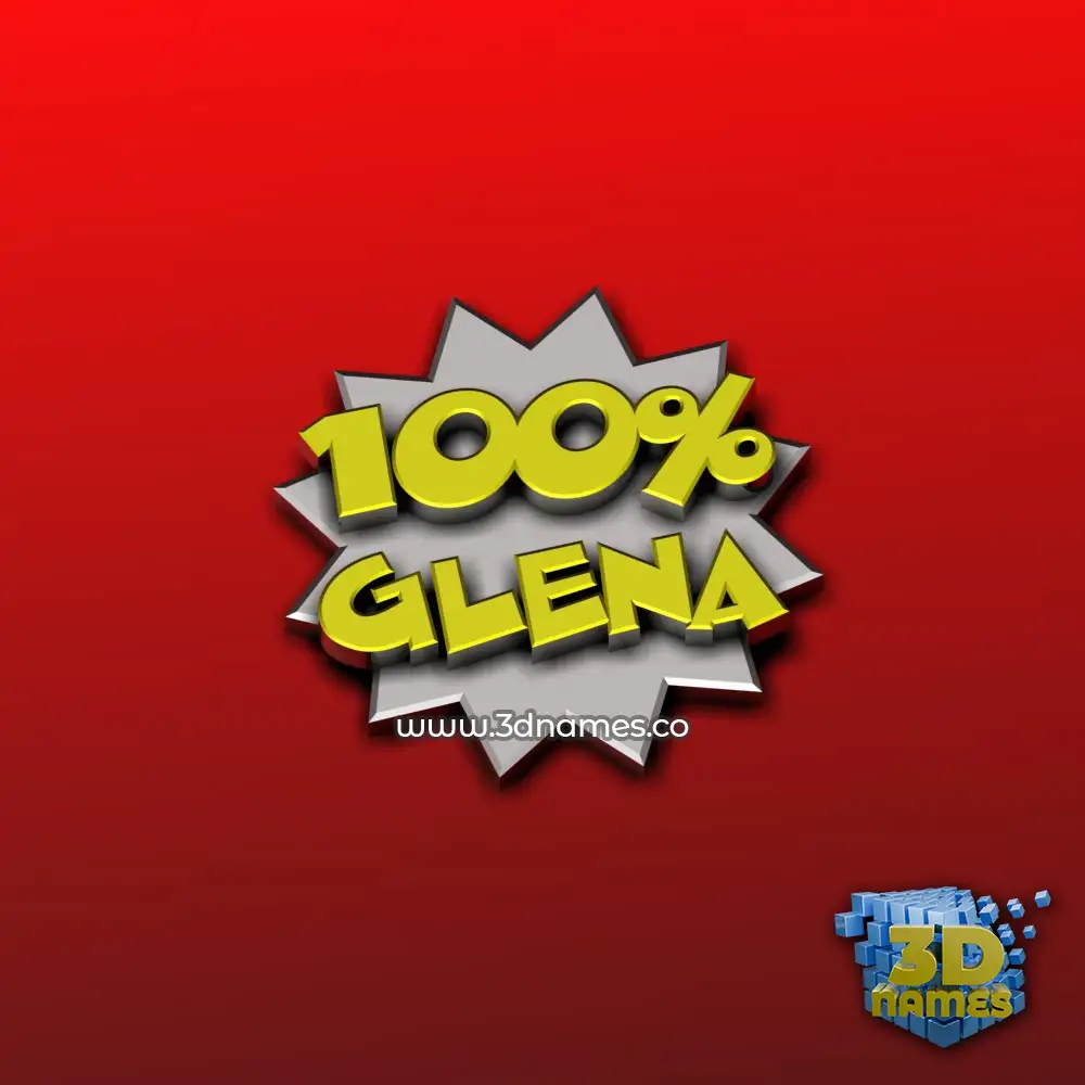 glena in 100 Percent style - 3D name wallpaper
