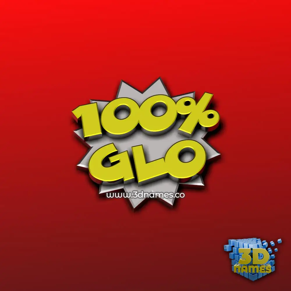 glo in 100 Percent style - 3D name wallpaper
