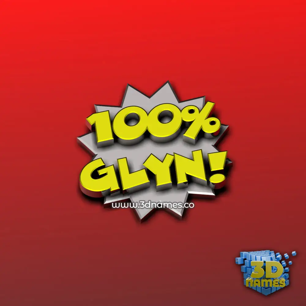 glyn in 100 Percent style - 3D name wallpaper