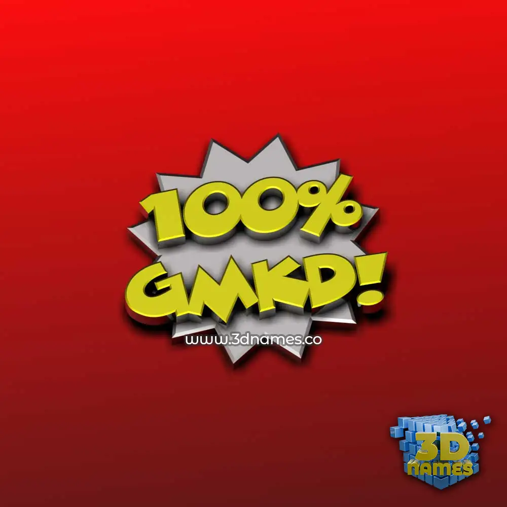 gmkd in 100 Percent style - 3D name wallpaper