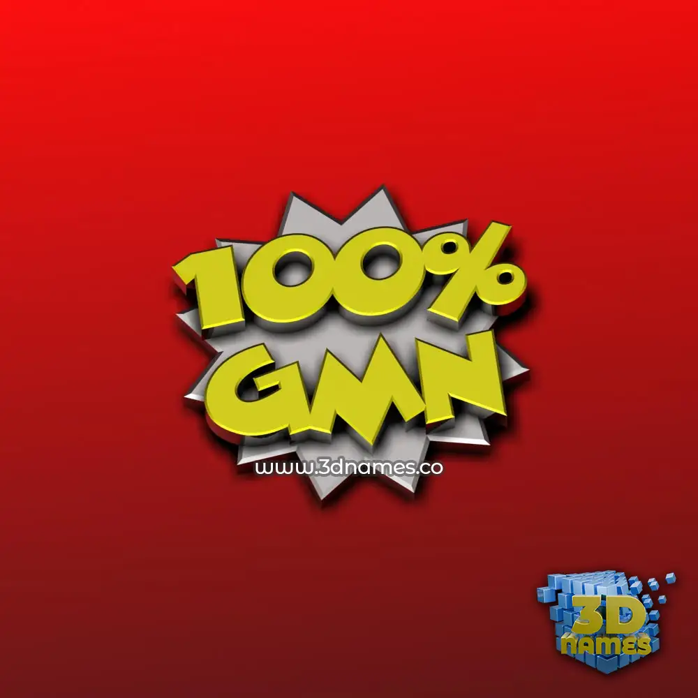 gmn in 100 Percent style - 3D name wallpaper