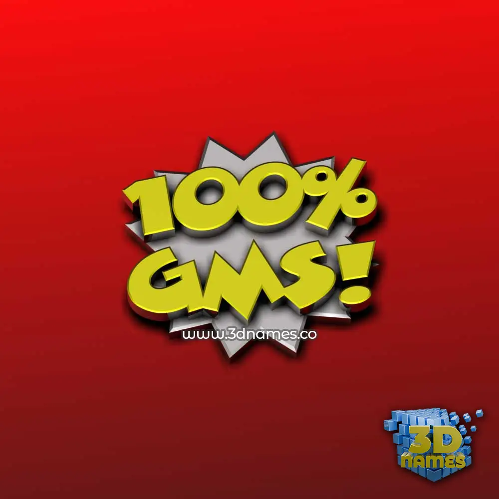gms in 100 Percent style - 3D name wallpaper