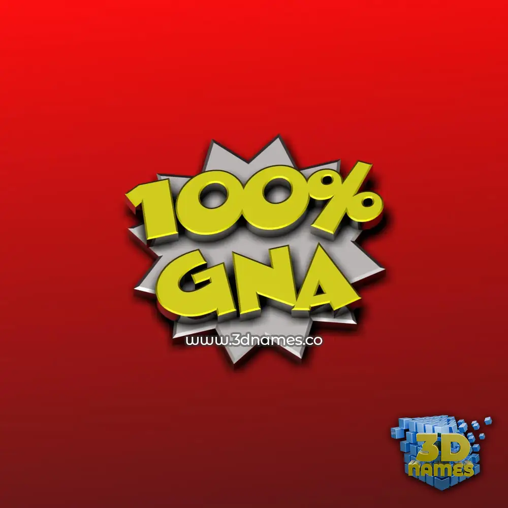 gna in 100 Percent style - 3D name wallpaper