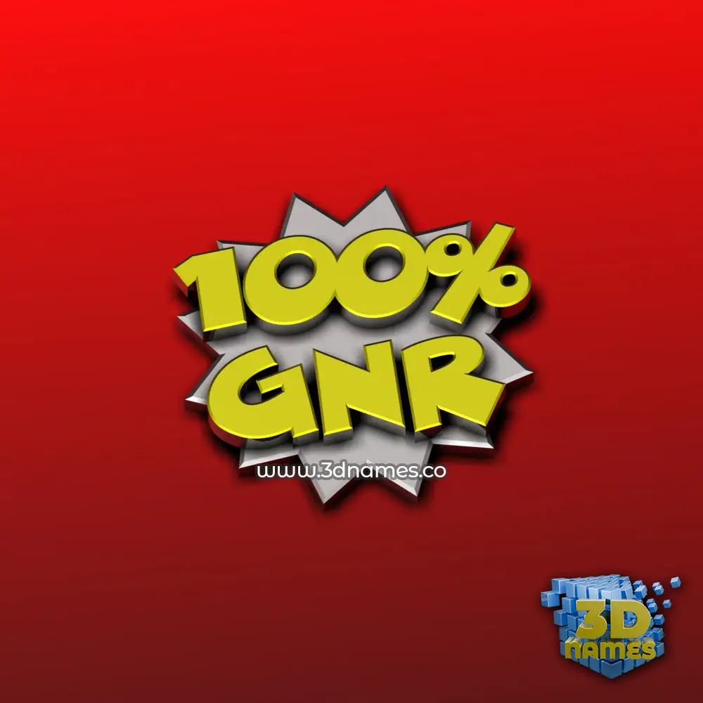 gnr in 100 Percent style - 3D name wallpaper