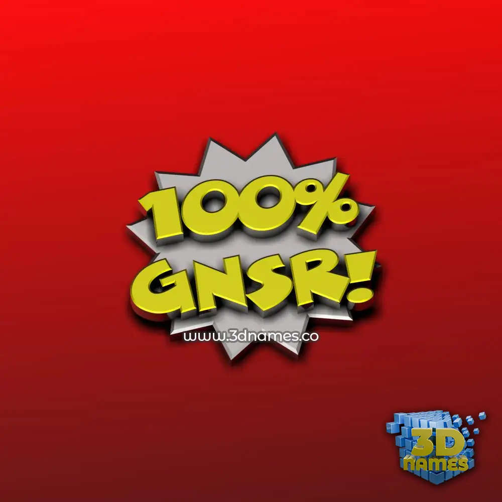 gnsr in 100 Percent style - 3D name wallpaper