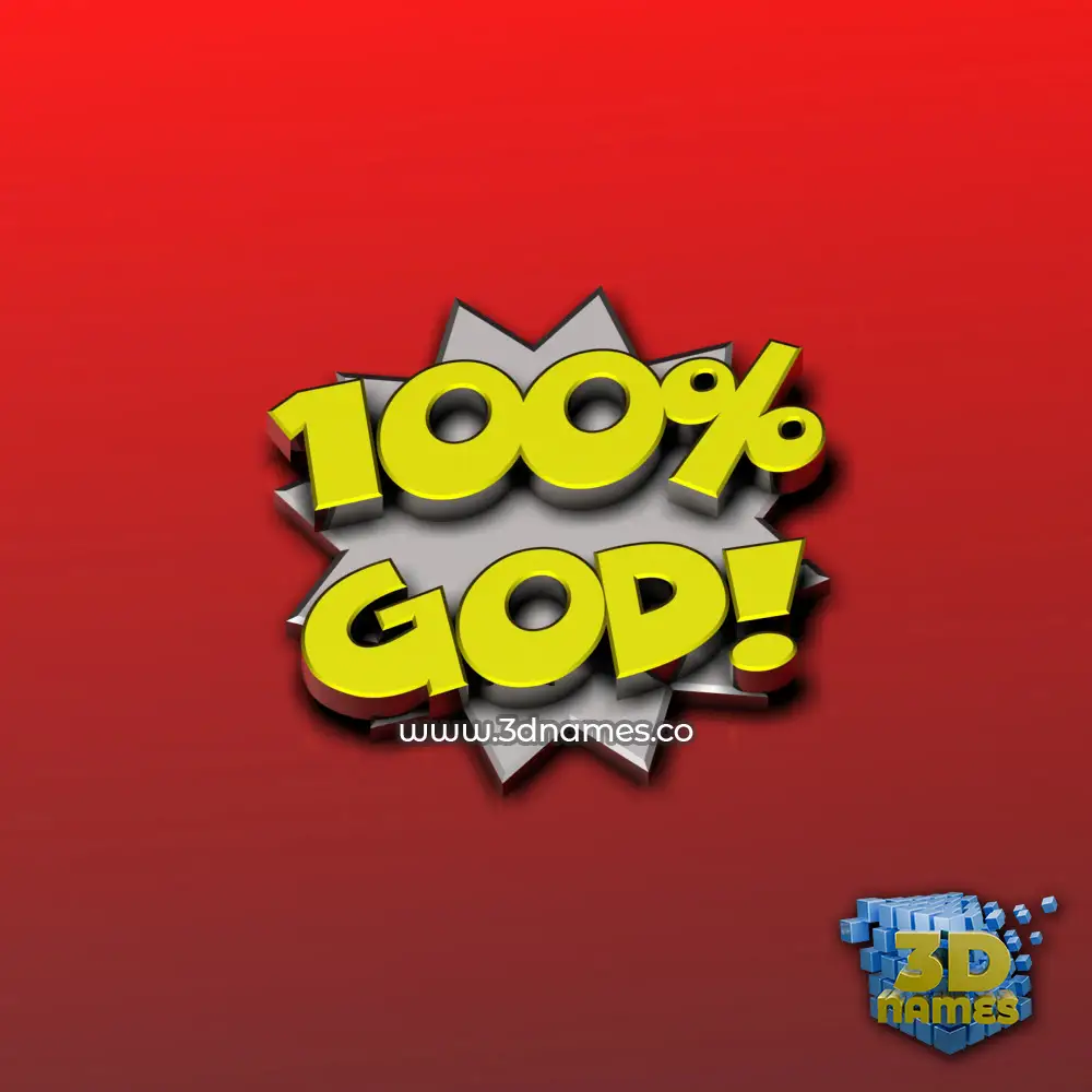 god in 100 Percent style - 3D name wallpaper