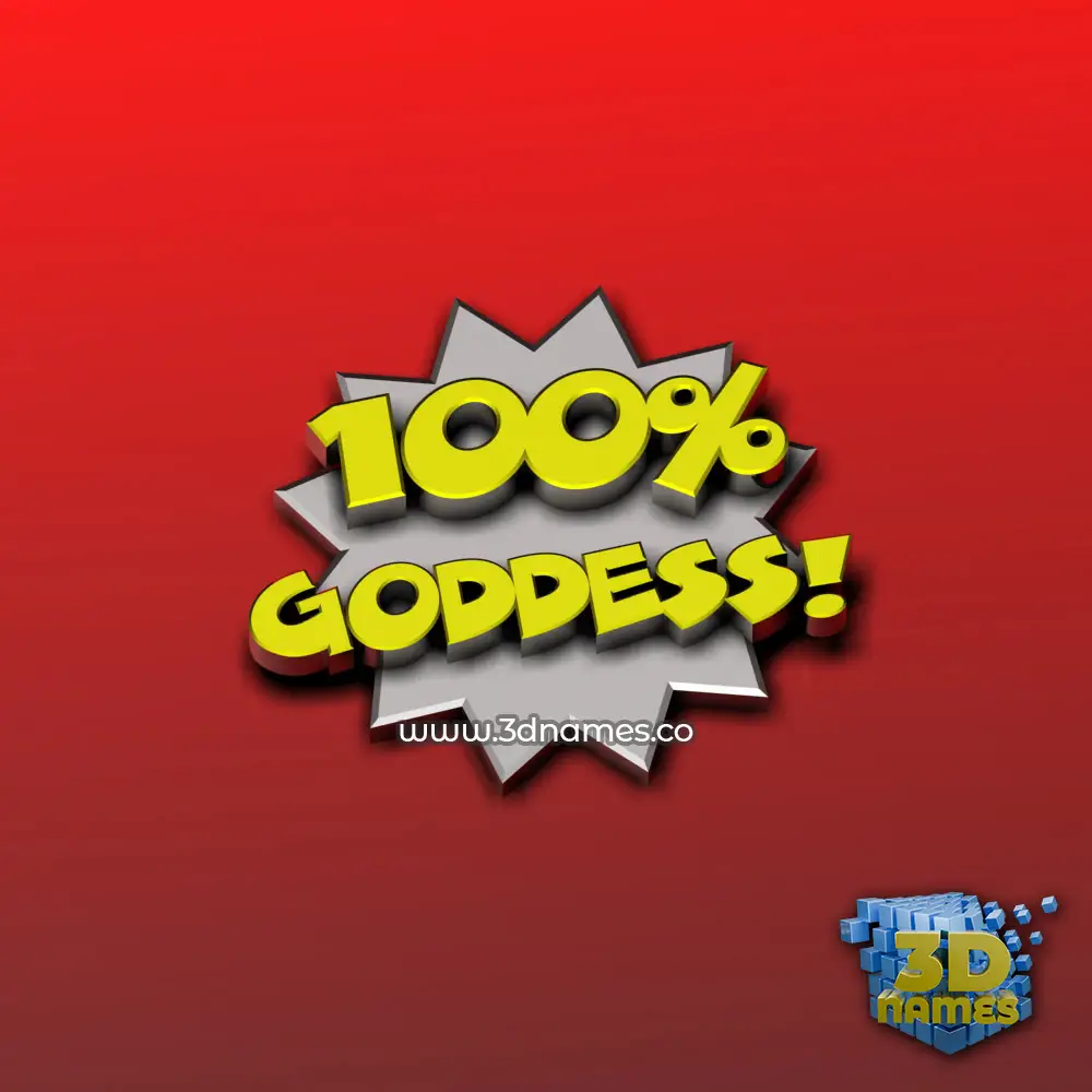 goddess in 100 Percent style - 3D name wallpaper