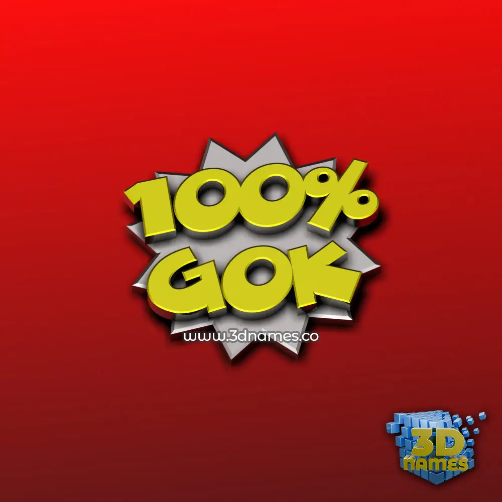gok in 100 Percent style - 3D name wallpaper