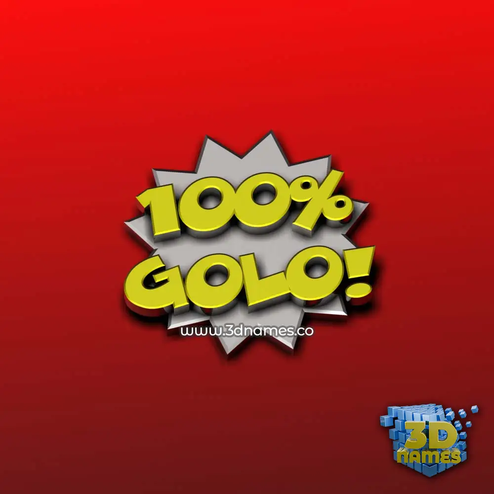 golo in 100 Percent style - 3D name wallpaper