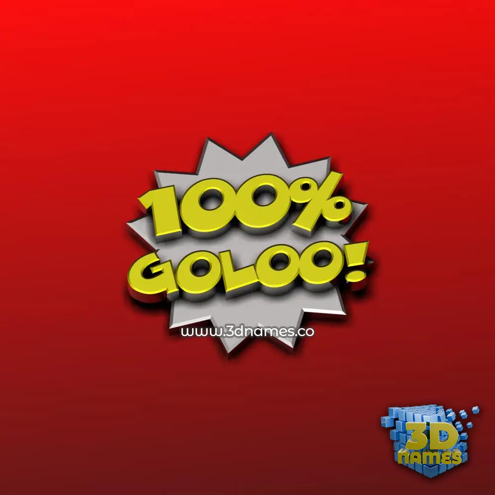 goloo in 100 Percent style - 3D name wallpaper