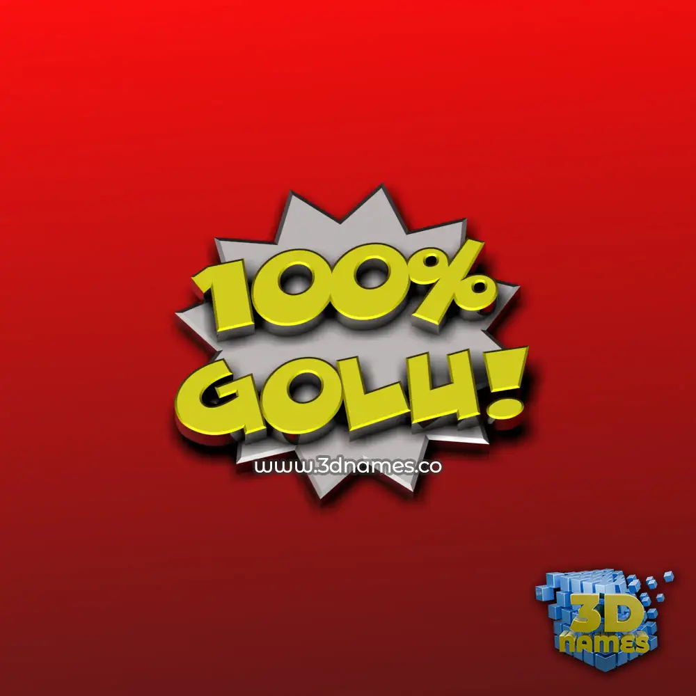 golu in 100 Percent style - 3D name wallpaper